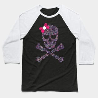 CUTE SKULL PINK BOW Baseball T-Shirt